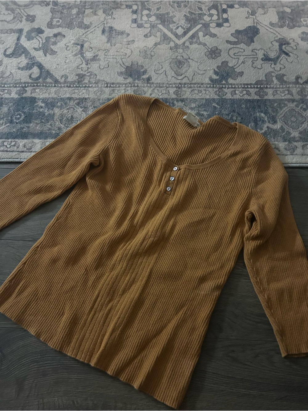 St. John's Bay Ribbed Scoop-Neck Sweater in Mustard